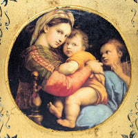 Italian "Madonna della Seggiola" Gilt Framed Print on Board (10"x 11.5")