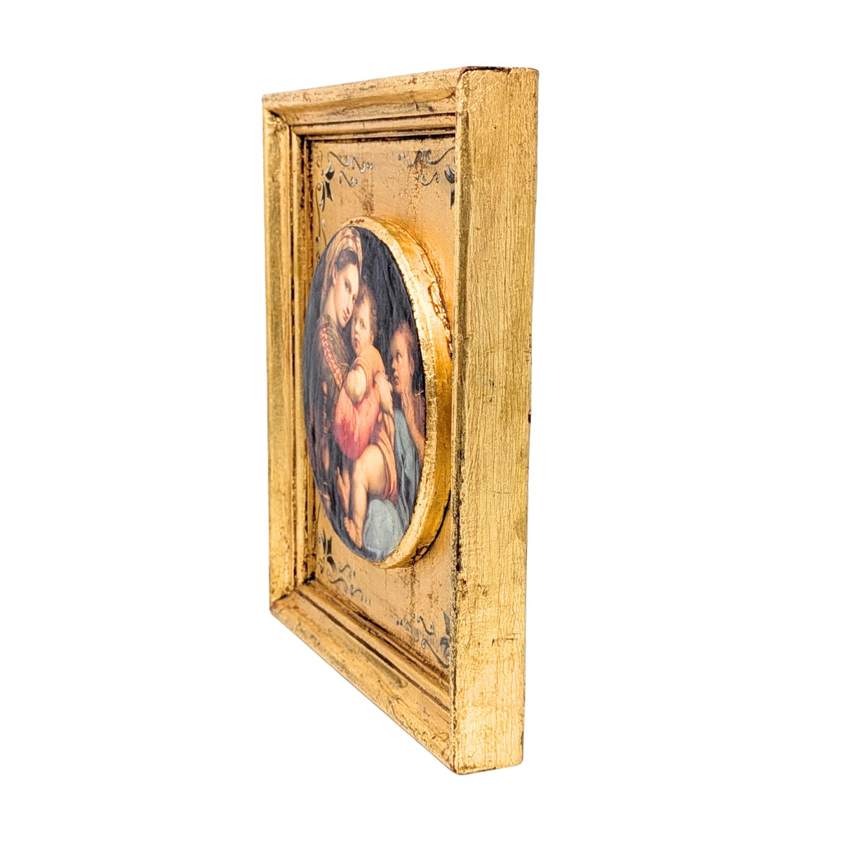 Italian "Madonna della Seggiola" Gilt Framed Print on Board (10"x 11.5")