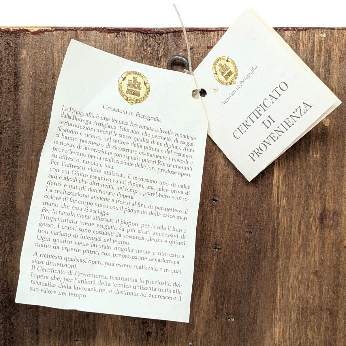 Italian "Madonna della Seggiola" Gilt Framed Print on Board (10"x 11.5")