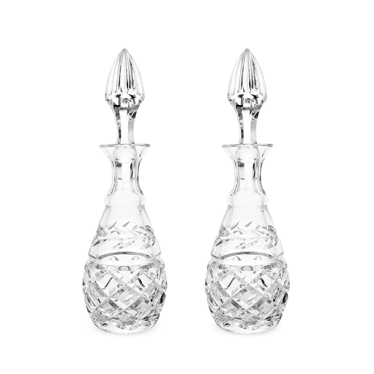 Waterford "Glandore" Crystal Pair of Vinegar Cruets w/ Stoppers