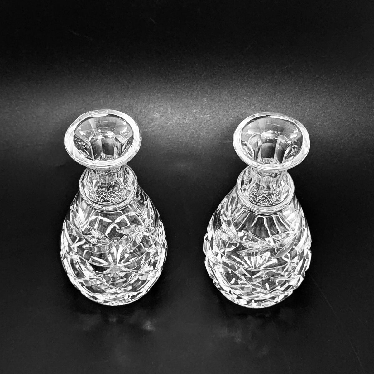 Waterford "Glandore" Crystal Pair of Vinegar Cruets w/ Stoppers