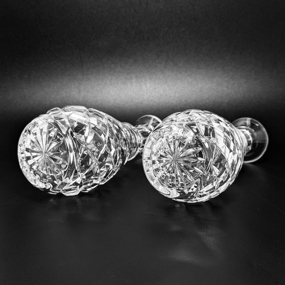 Waterford "Glandore" Crystal Pair of Vinegar Cruets w/ Stoppers