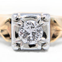 14K Gold Art Deco .09ct Diamond Solitaire Engagement Ring - Size 9.5