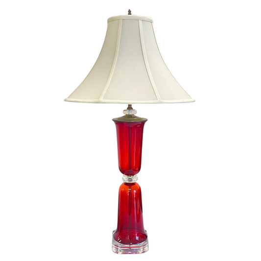 Red Hour Glass Art Deco Lamp