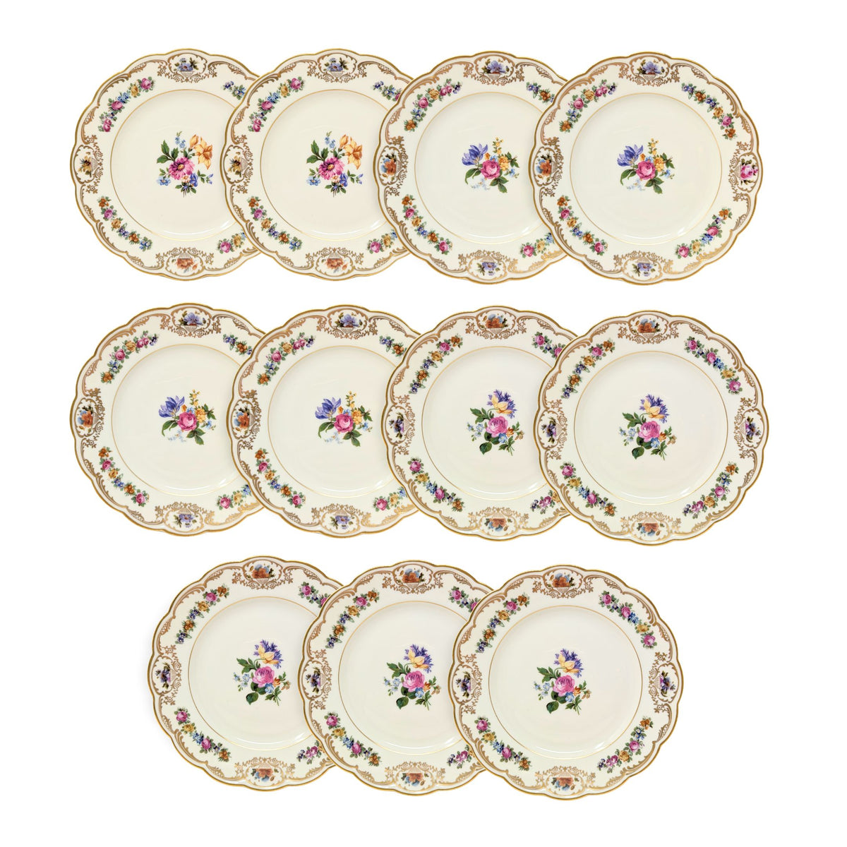 Royal Bayreuth Germany "Nurenberg" Bread & Butter Plates (11)