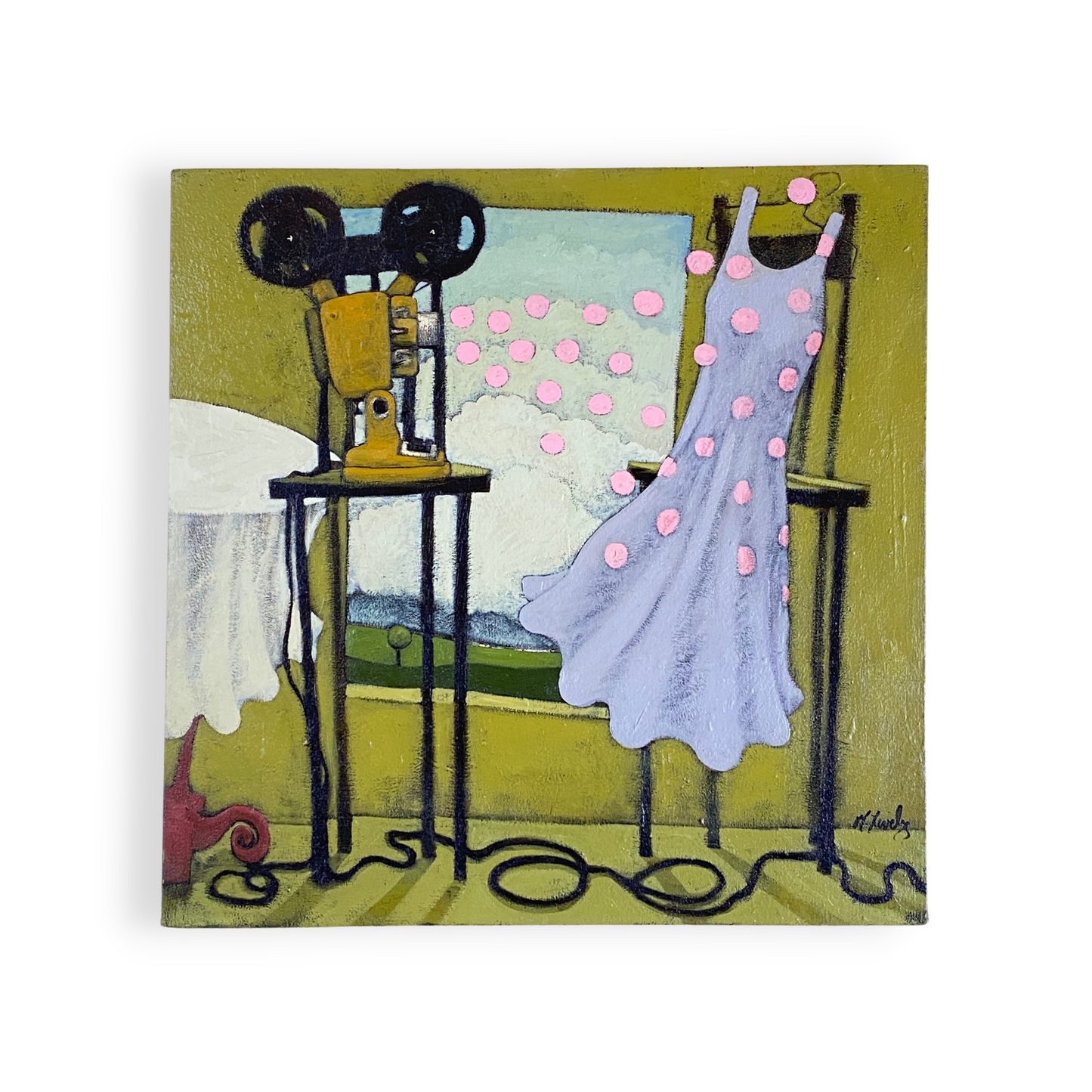 Matt Lively "Project the Dots" Original Mixed Media Painting