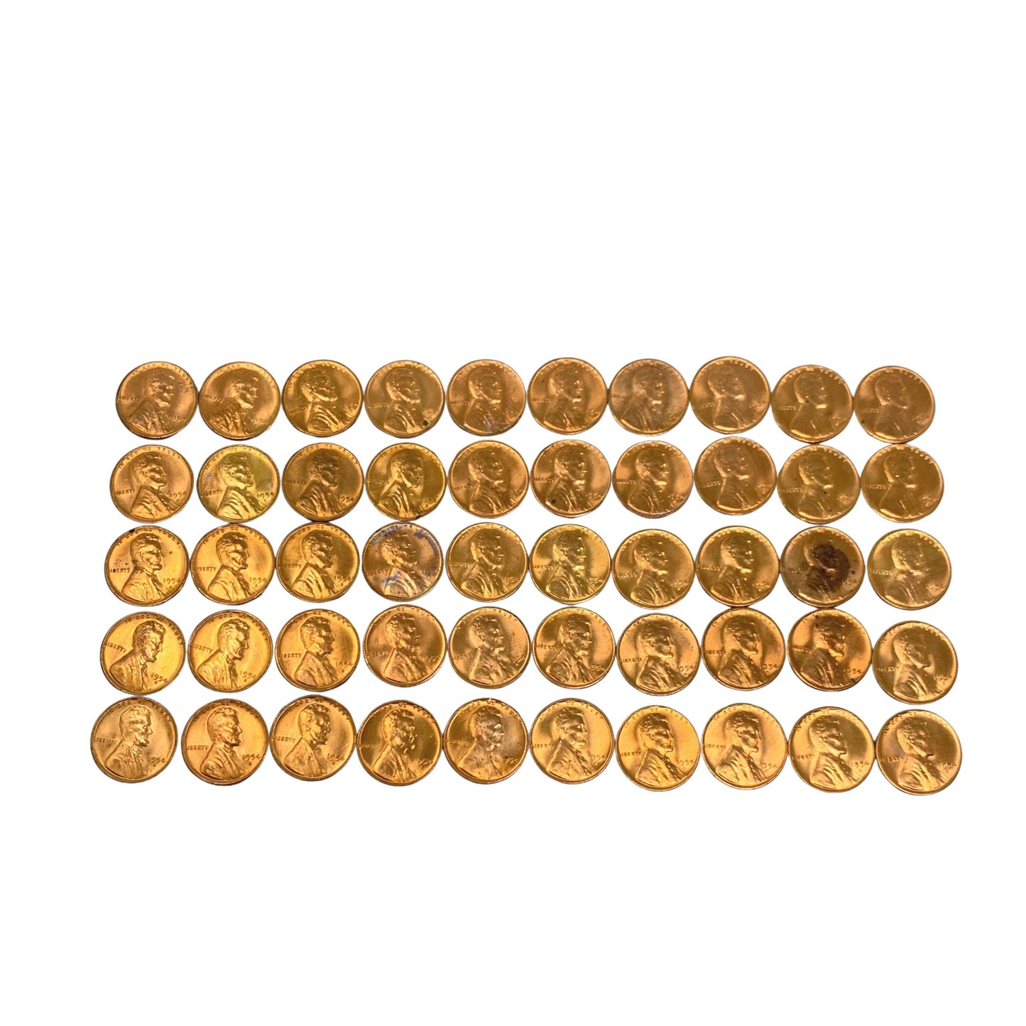 1954-S BU Roll of Lincoln Wheat Cents (50)