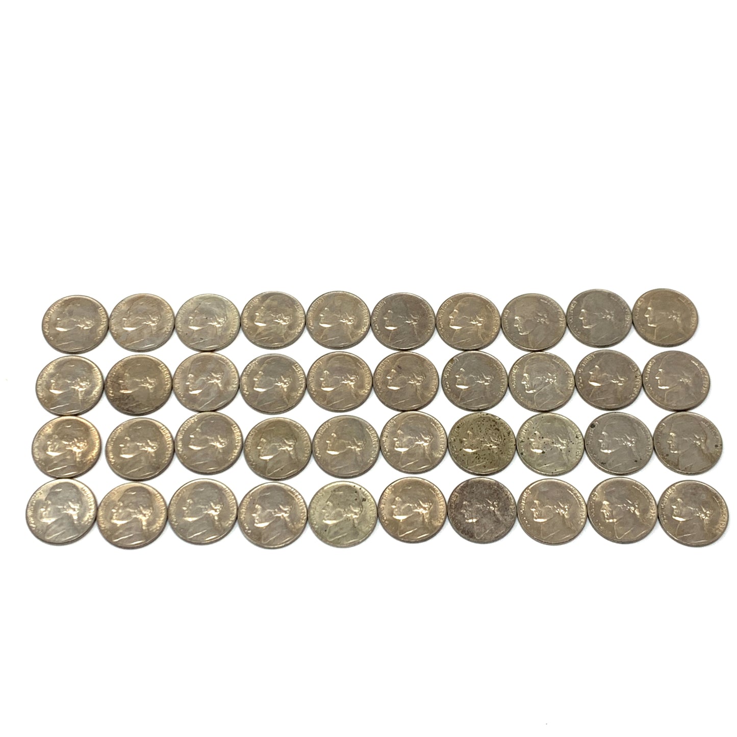 1952-P Jefferson Nickels BU/UNC Toned Roll (40)