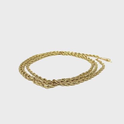 14K Gold 30” Rope Chain Necklace (7.2g)