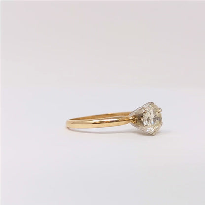 14K Gold 1.03ct Diamond Solitaire Ring - Size 7