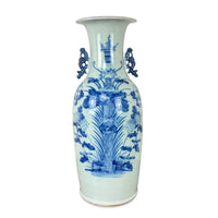 Early 19th Century Chinese Blue & White Porcelain 23" Baluster Vase