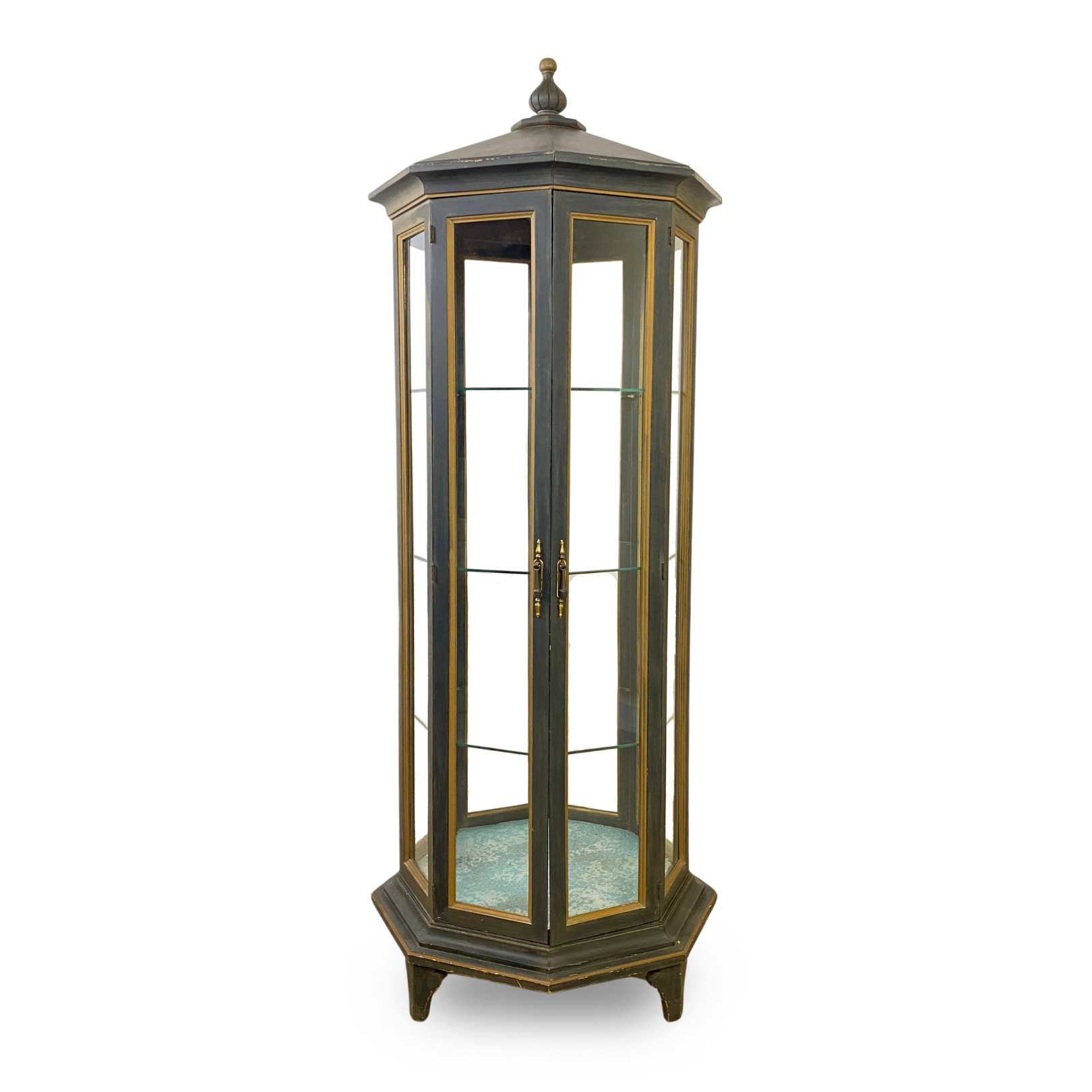 Octagon top curio cabinet
