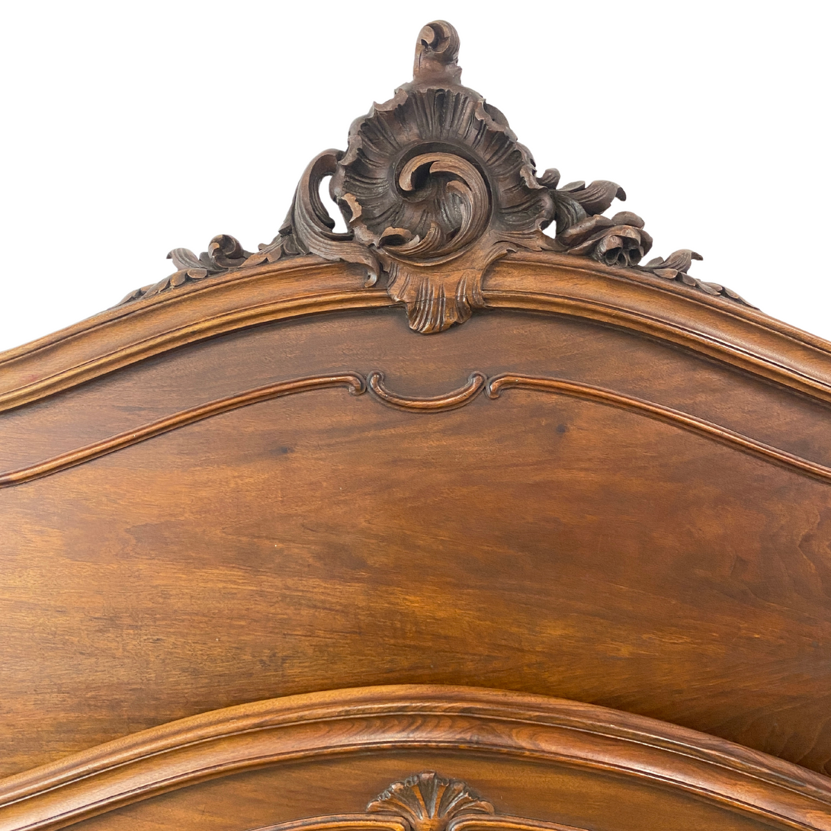 Antique French Carved Walnut Louis XV Full Bed