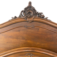Antique French Carved Walnut Louis XV Full Bed