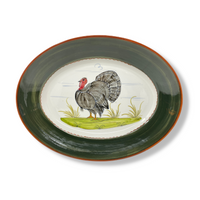 Italian Montelupo Mancioli Hand-Painted Signed Turkey Platter