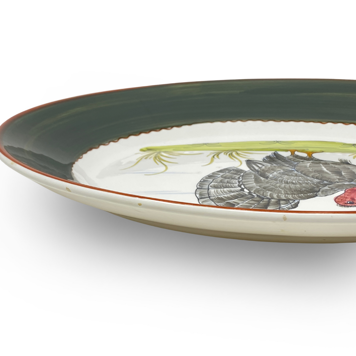 Italian Montelupo Mancioli Hand-Painted Signed Turkey Platter