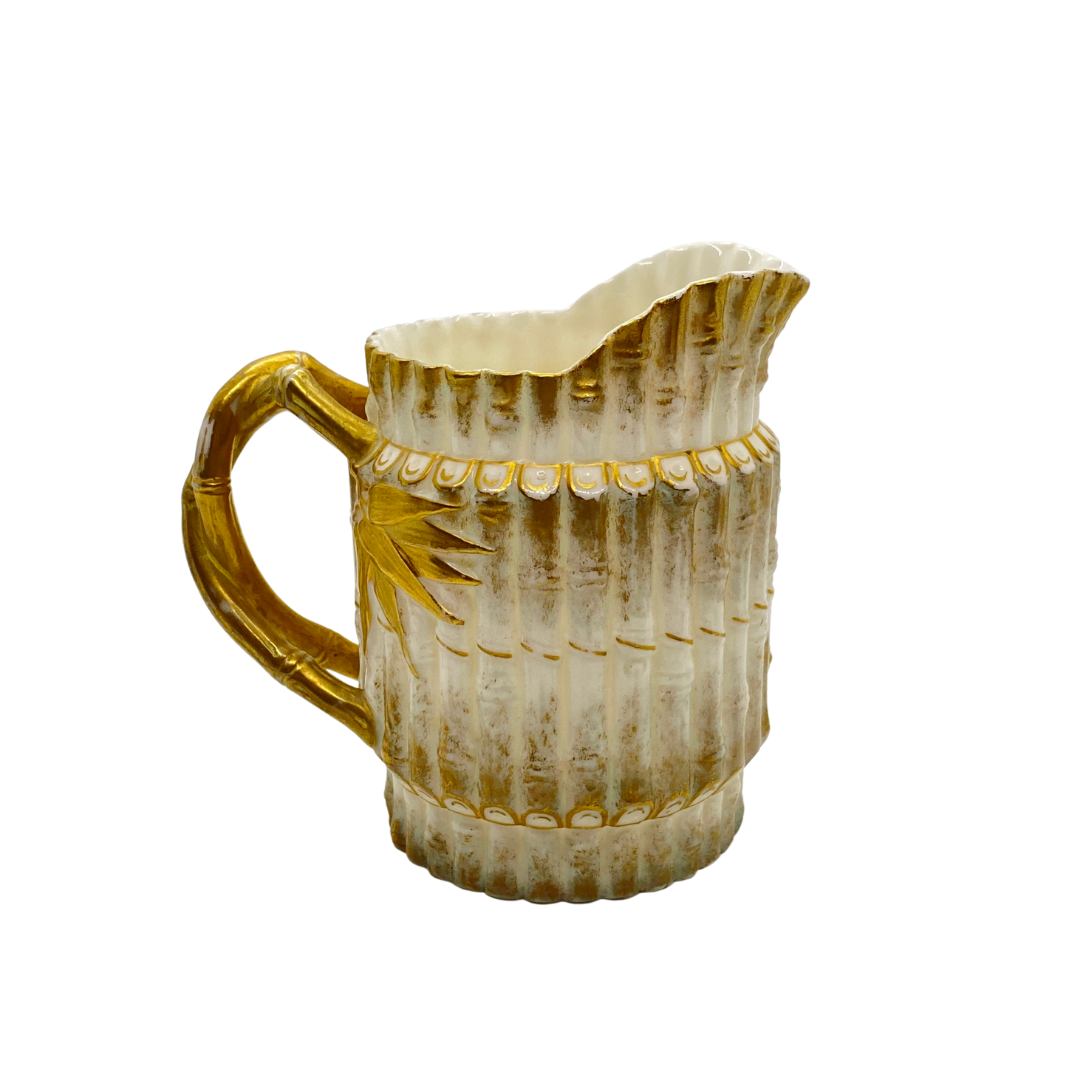 Willets New Jersey Antique Gold Bamboo Porcelain Creamer / Pitcher