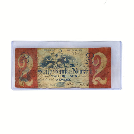 1860's $2 State Bank Newark NJ Obsolete Note