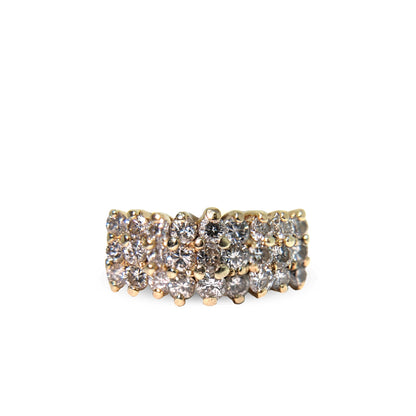 14K Gold Tiara Diamond Cluster Anniversary Ring Size 5