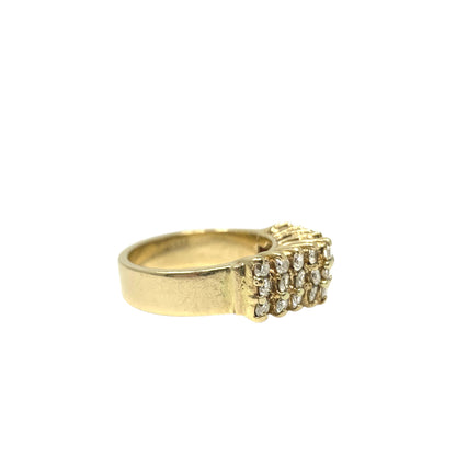 14K Gold Tiara Diamond Cluster Anniversary Ring Size 5