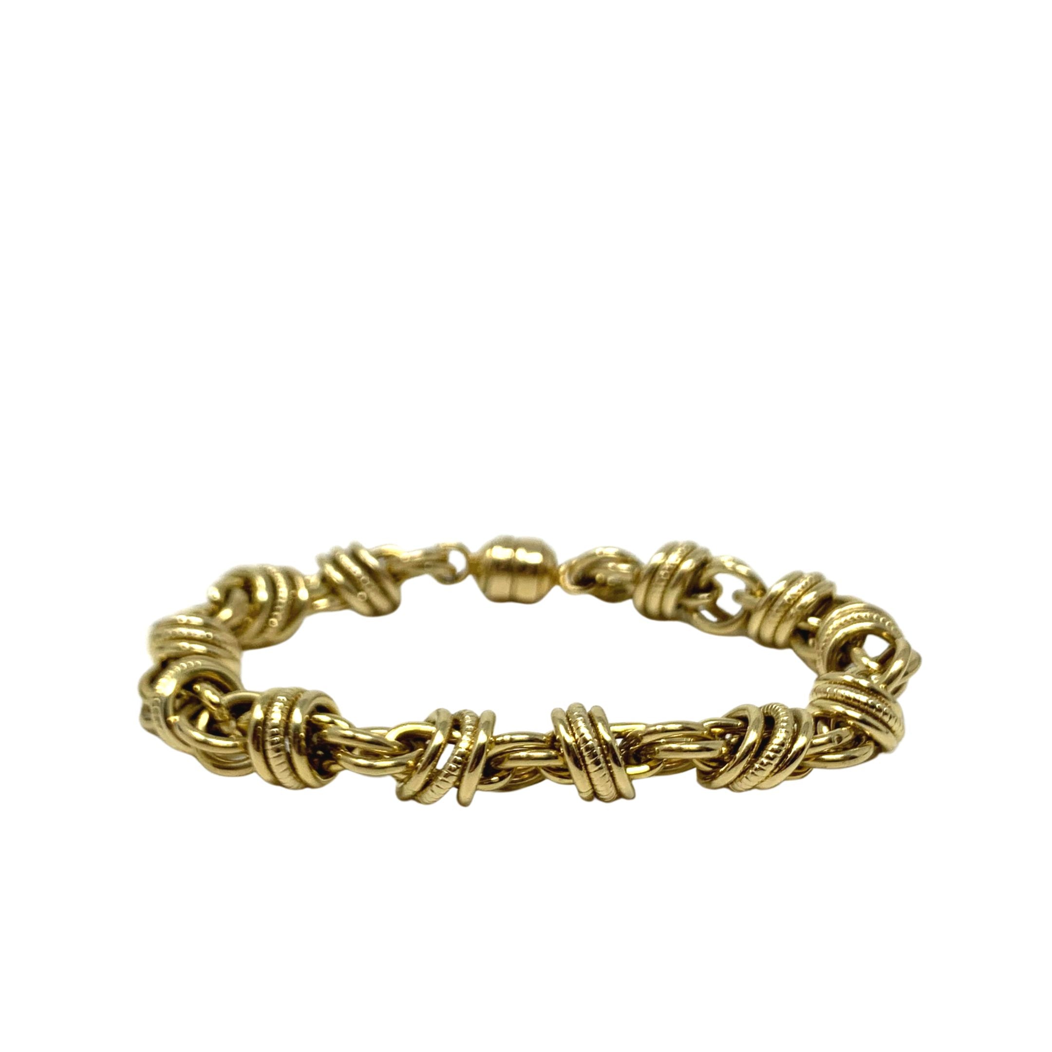 Italian Gold 14K Men's Bullet Link Bracelet - ShopStyle Jewelry