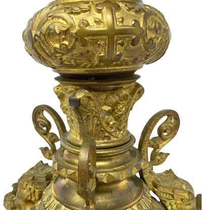 Antique Gilt Bronze Alter/Tabernacle Candlesticks (Pair)