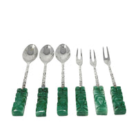 Silver Mexican Mayan/ Aztec Souvenir Cocktail Forks & Spoons (Set of 6)