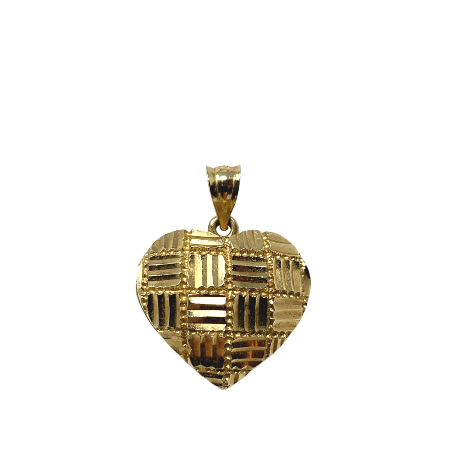 ZRW 14K Gold Diamond Cut Heart Pendant