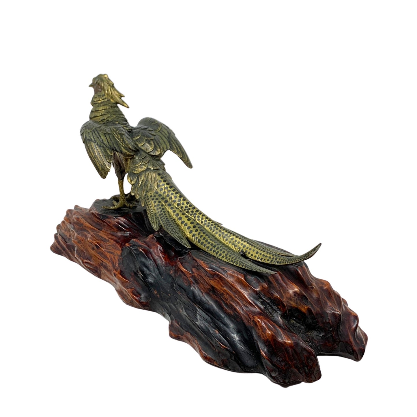 Japanese Meiji Period Gilt Bronze Pheasant Sculpture