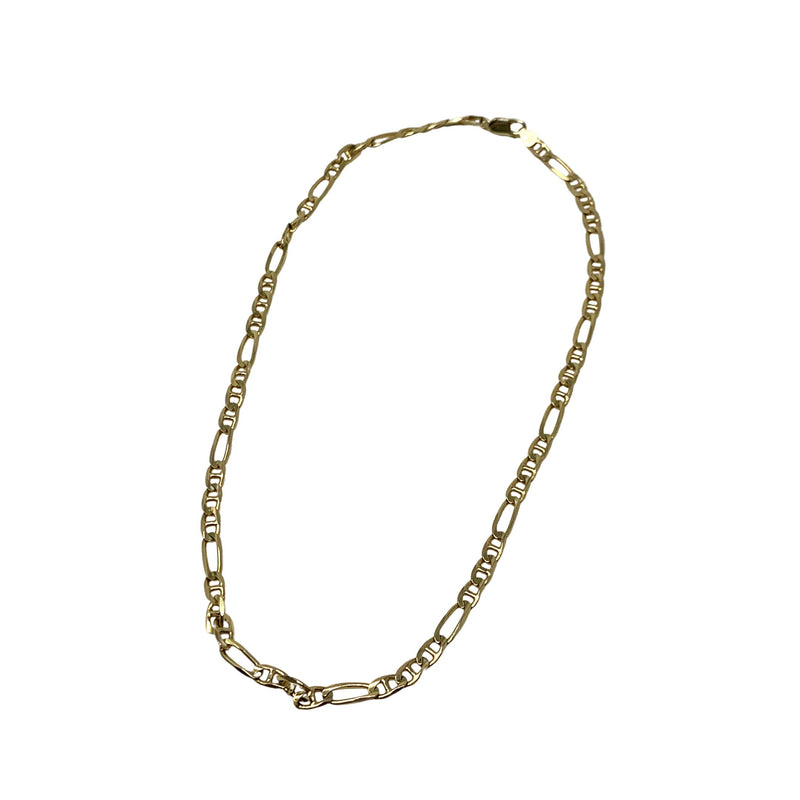 Milros 20" Italian 14K Gold Solid Figaro Chain Necklace