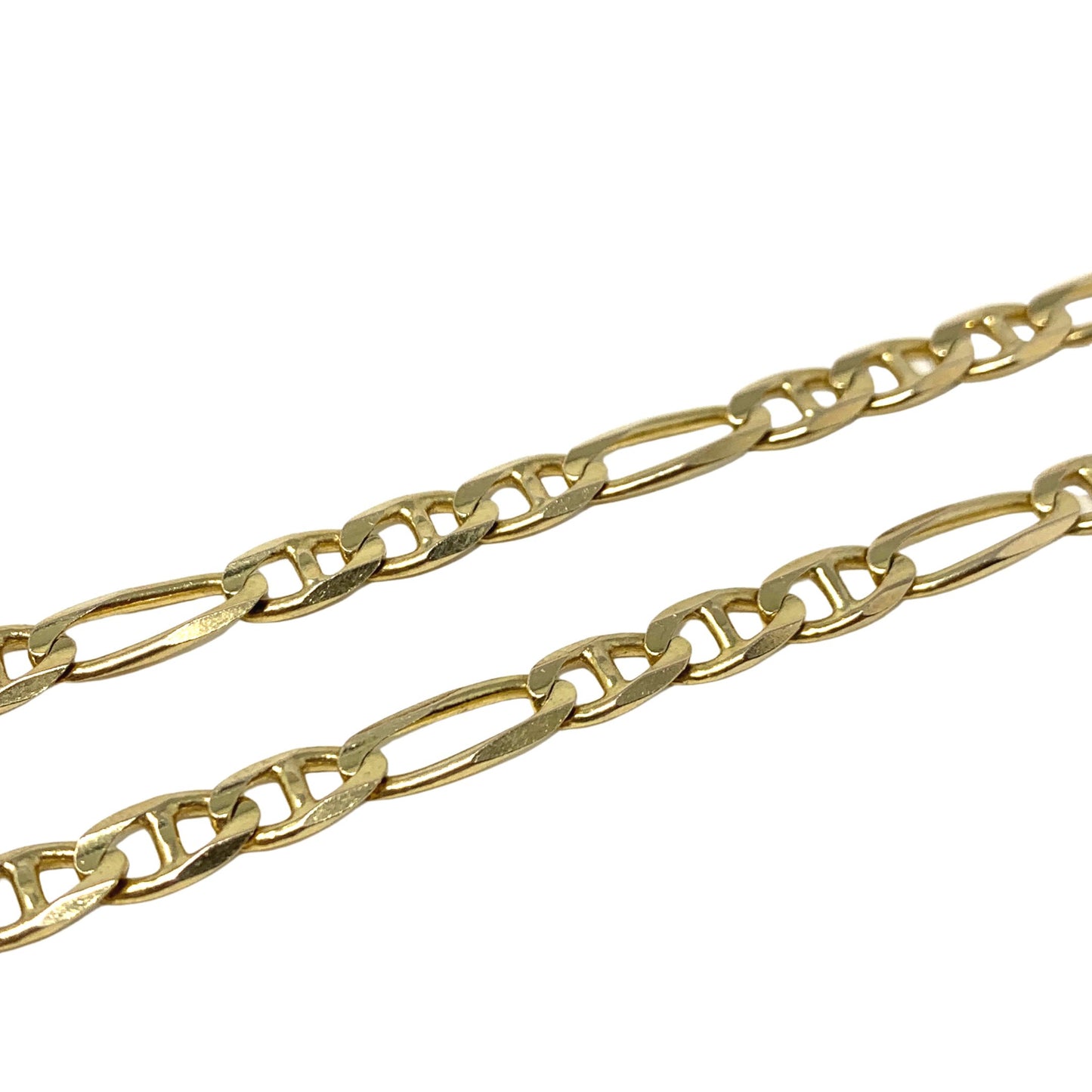 Milros 20" Italian 14K Gold Solid Figaro Chain Necklace