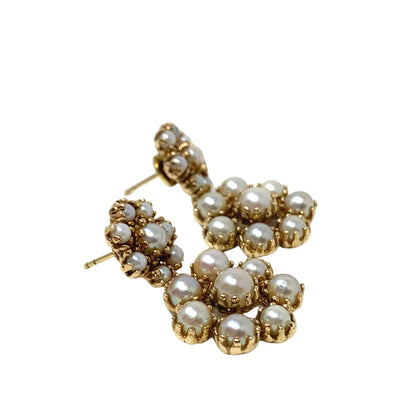 14K Gold Pearl Drop Earrings With Alpha Lock Backs