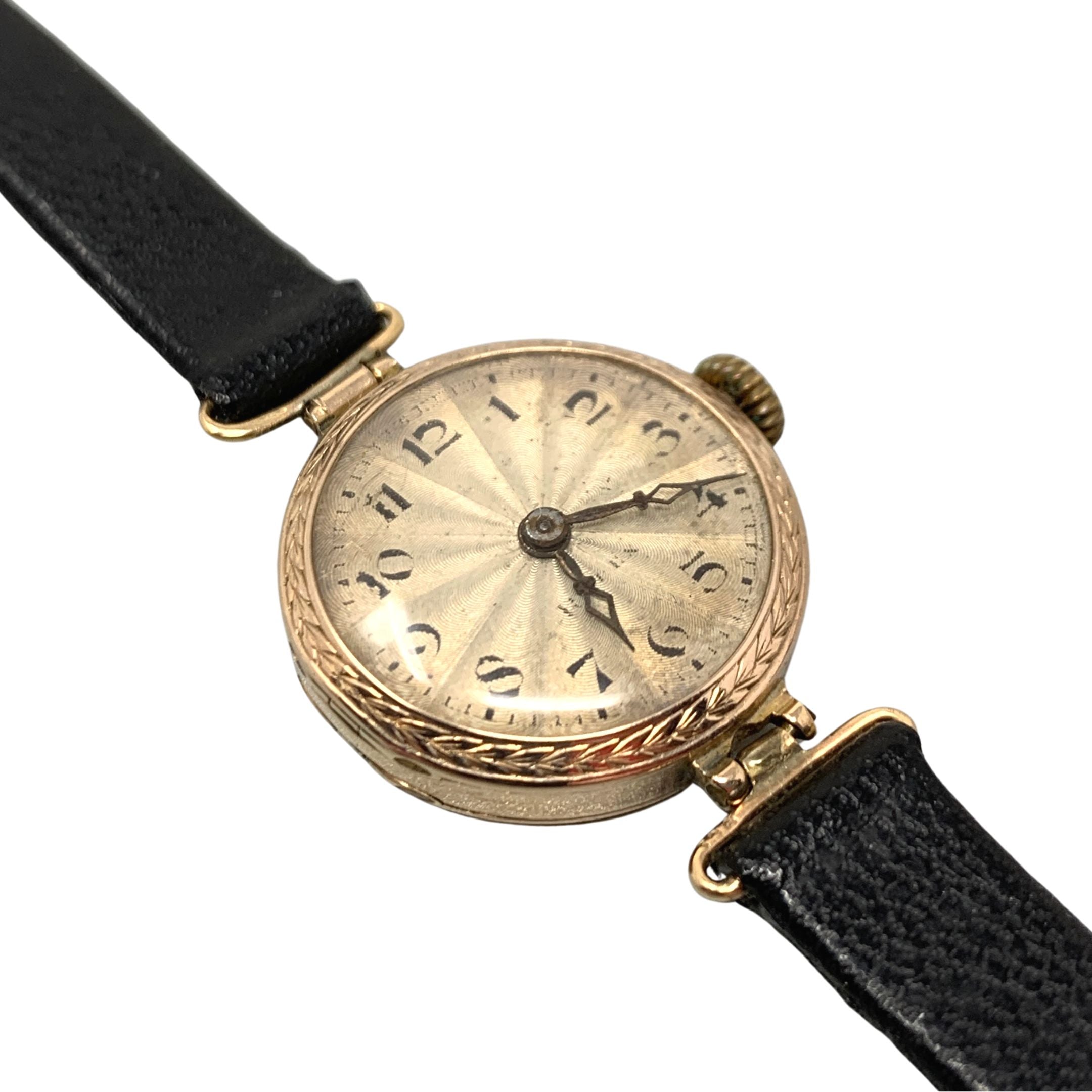 Rolex 1920's Ladies Prima 9K Sunburst Dial 22mm Watch