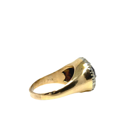 Vintage 18K Gold Alexandrite & CZ Ring