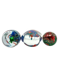 Set of 3 Dynasty Gallery Art Glass "Aquarium" Paperweights