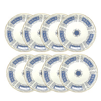 Coalport "Revelry Blue" Set of 8 Dinner Plates