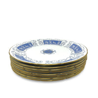 Coalport "Revelry Blue" Set of 8 Dinner Plates