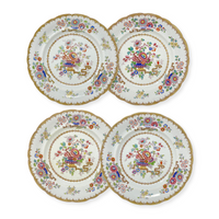 Ashworth Bros. Hanley Golden Chinoiserie Ironstone Dinner Plates (4)