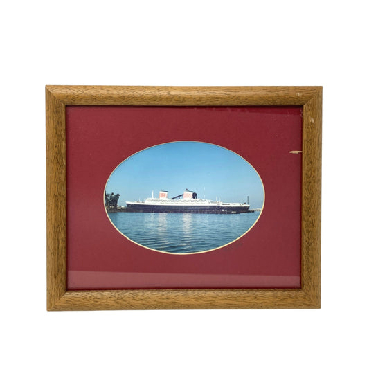 Framed & Matted Photo of the SS United States After Decomission