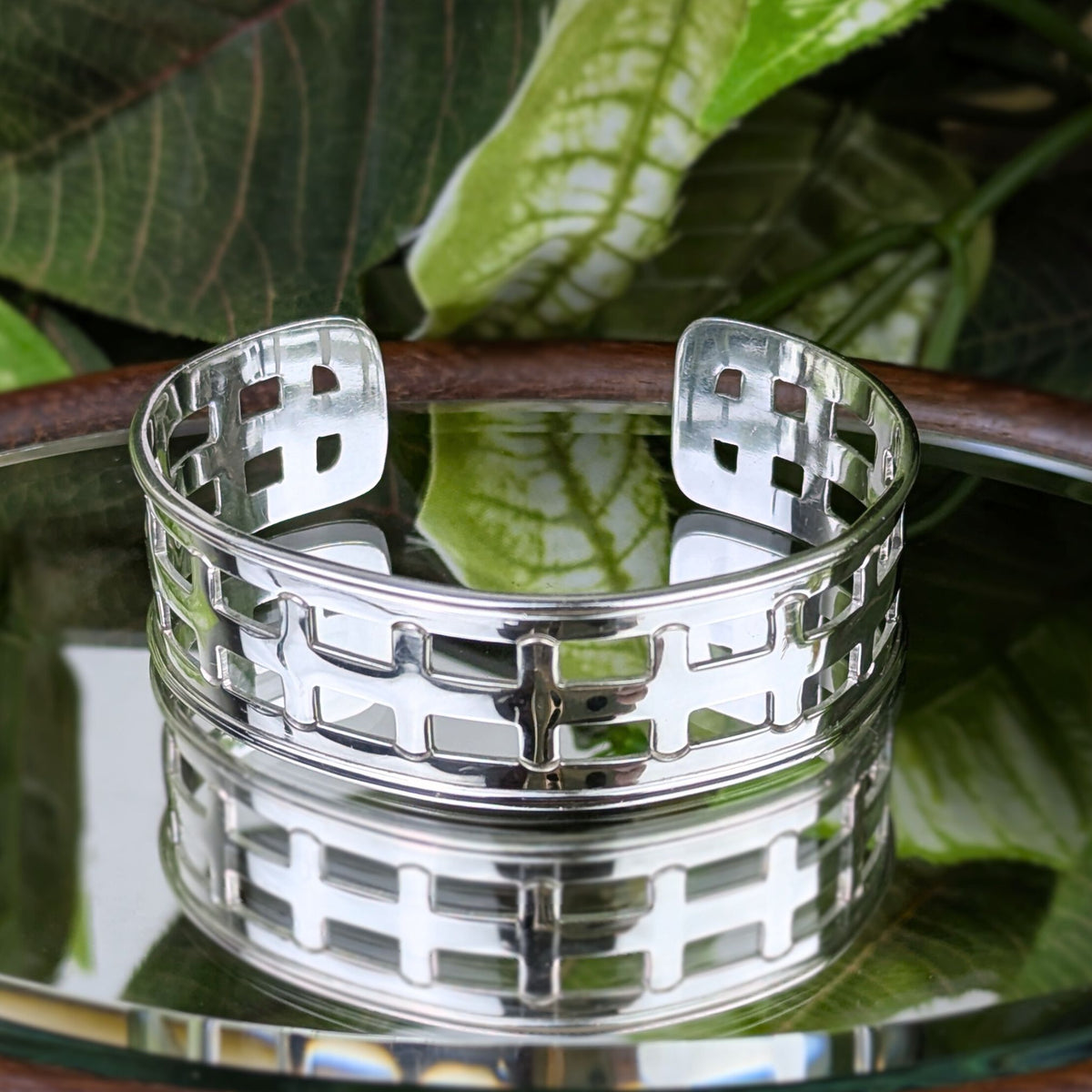 Cynthia Gale NYC GeoArt Handmade Sterling Geometric Modernist Cuff Bracelet