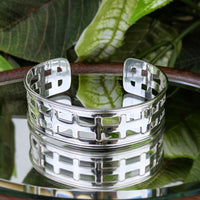 Cynthia Gale NYC GeoArt Handmade Sterling Geometric Modernist Cuff Bracelet