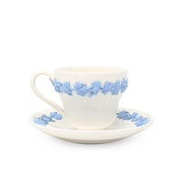 Wedgwood "Lavender on Cream" Plain Edge 8pc Demitasse Cup & Saucer Set