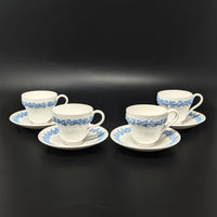 Wedgwood "Lavender on Cream" Plain Edge 8pc Demitasse Cup & Saucer Set