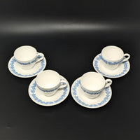 Wedgwood "Lavender on Cream" Plain Edge 8pc Demitasse Cup & Saucer Set