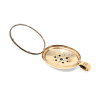 Victorian 14K Gold Blue Sapphire & Pearl Starburst Mourning Locket