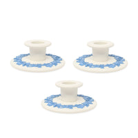 Wedgwood "Lavender on Cream" 3pc 1" Small Candlestick Set
