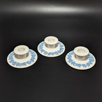 Wedgwood "Lavender on Cream" 3pc 1" Small Candlestick Set