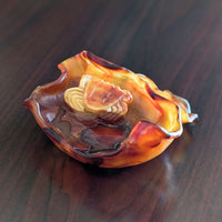 Chinese Carved Agate Lotus Leaf & Crab Brush Washer