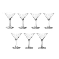 Sasaki "Bamboo" Mid-Century Liquor Cocktail Glasses (Set of 7)