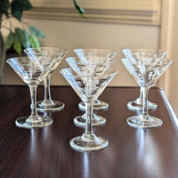 Sasaki "Bamboo" Mid-Century Liquor Cocktail Glasses (Set of 7)